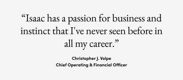Christopher J. Volpe United Legwear & Apparel Chief Operating & Financial Officer Quote About Isaac E. Ash