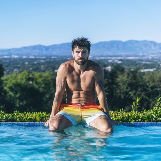 Hurley - ULAC Licensee Mens Performance Swimwear - Guy Poolside in Costa Mesa CA